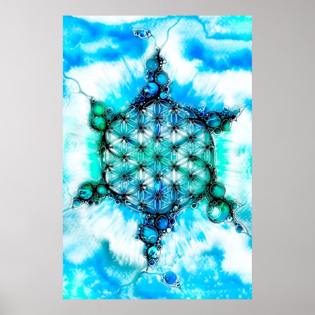 Blume des Lebens - farbenfroh 3 Poster (Vorne)