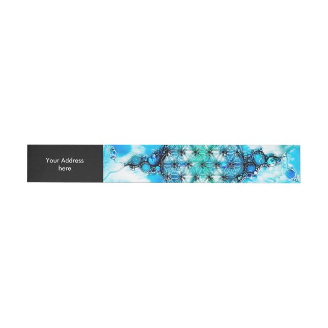 Blume des Lebens - farbenfroh 3 Rundum-Adressaufkleber (Person)