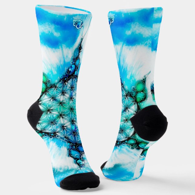 Blume des Lebens - farbenfroh 3 Socken (Gewinkelt)