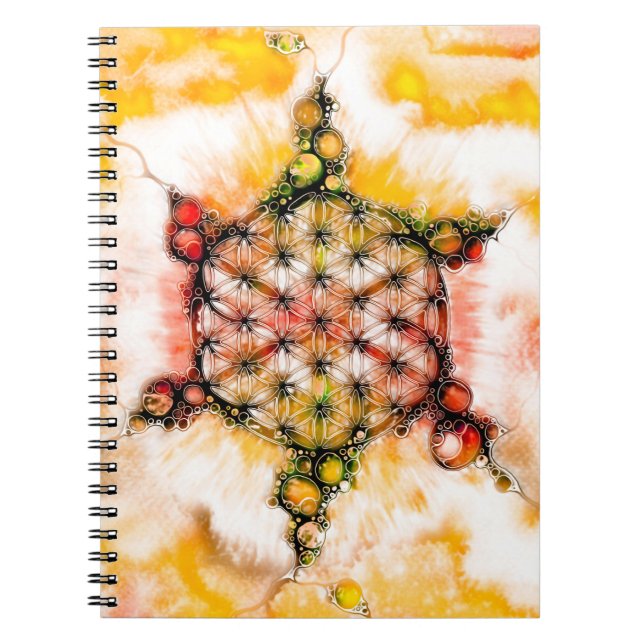 Blume des Lebens - farbenfroh 4 Notizblock (Vorderseite)