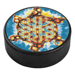 Blume des Lebens - farbenfroh 5 Eishockey Puck