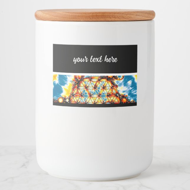 Blume des Lebens - farbenfroh 5 Lebensmitteletikett (Vorderseite)