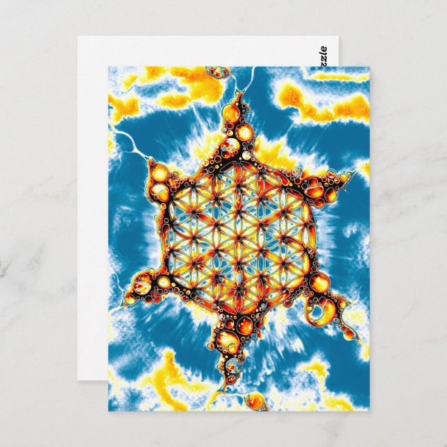 Blume des Lebens - farbenfroh 5 Postkarte (Vorne/Hinten)