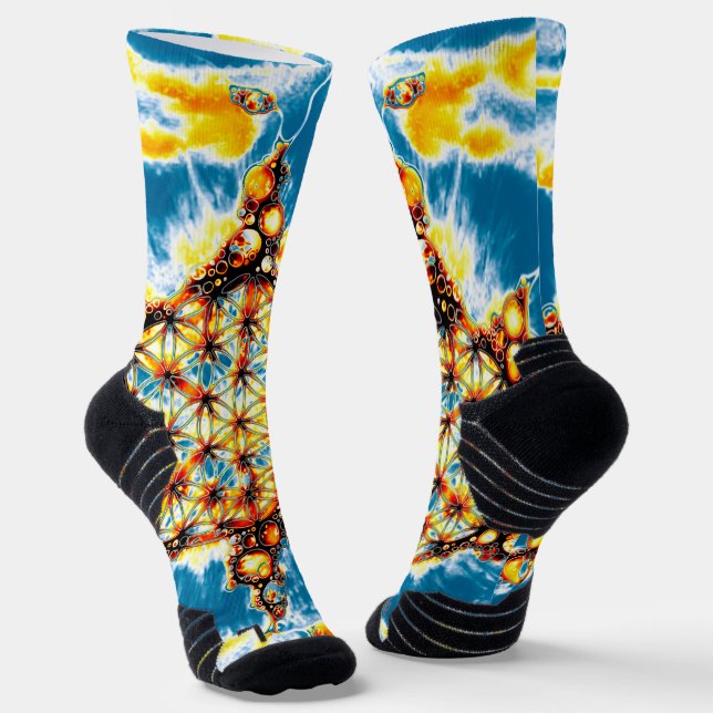 Blume des Lebens - farbenfroh 5 Socken (Gewinkelt)