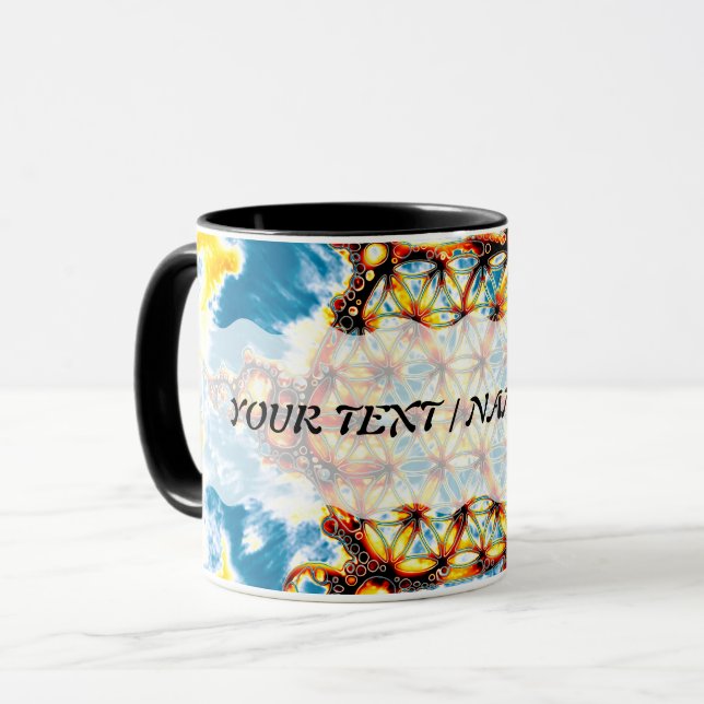 Blume des Lebens - farbenfroh 5 Tasse (Vorderseite Links)