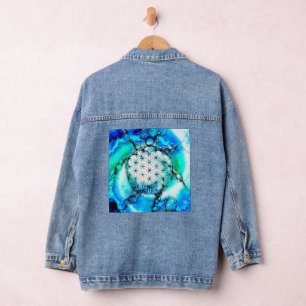 Blume des Lebens - Farbige Wege 2 Jeansjacke