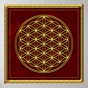 Blume des Lebens - Flower of life - Gold Poster
