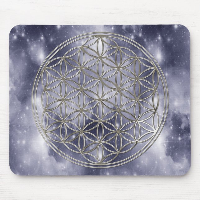 Blume des Lebens / Flower Of Life | silver heaven Mousepad (Vorne)
