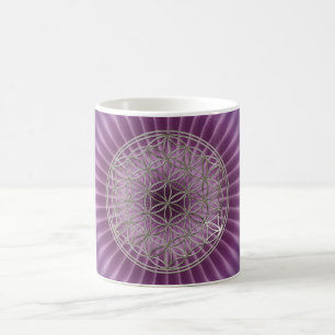 Blume des Lebens / Flower Of Life silver radial Tasse