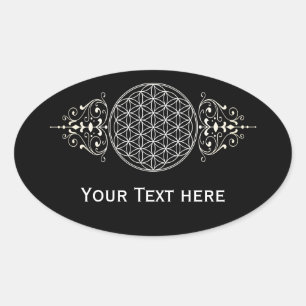 Blume des Lebens / Flower of Life - vintage I Ovaler Aufkleber
