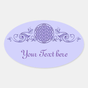 Blume des Lebens / Flower of Life - vintage V Ovaler Aufkleber