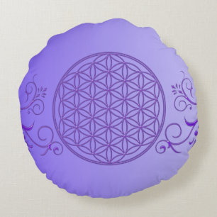Blume des Lebens / Flower of Life - vintage VI Rundes Kissen