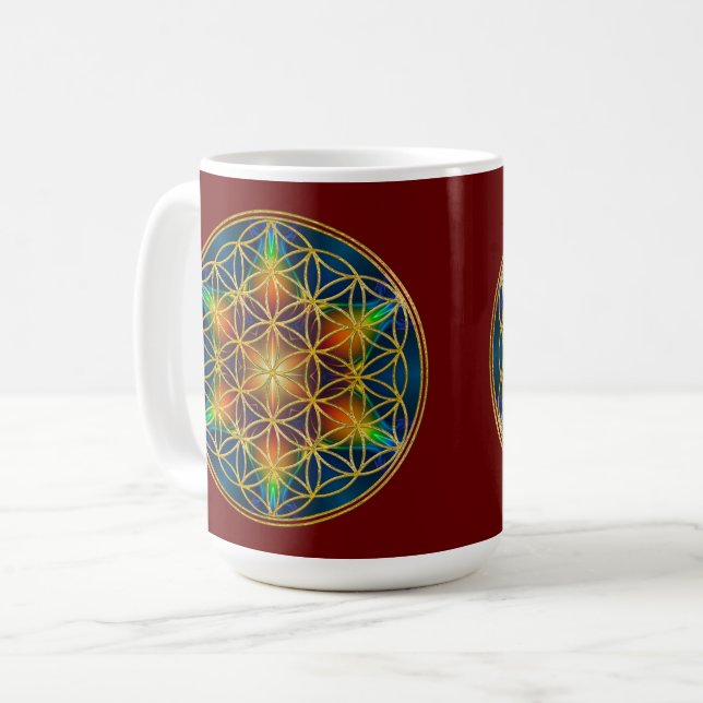 BLUME DES LEBENS - Fraktal Blossom 1 Kaffeetasse (Vorderseite Links)