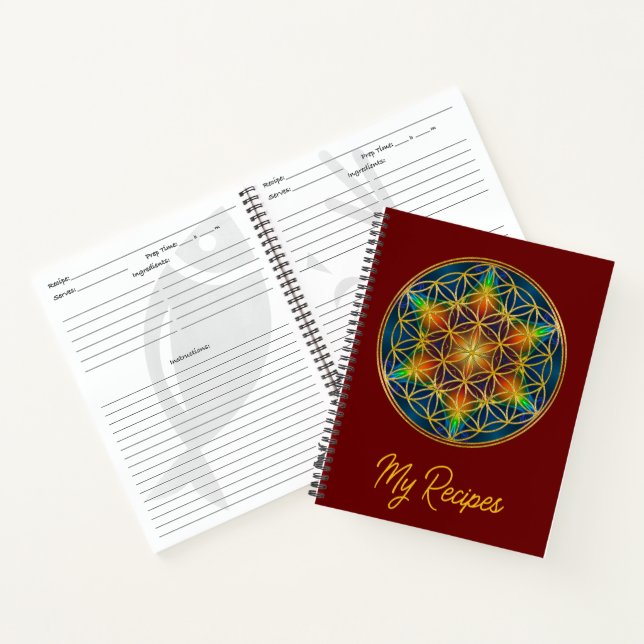 BLUME DES LEBENS - Fraktal Blossom 1 Notizbuch (Innenseite)