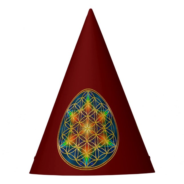 BLUME DES LEBENS - Fraktal Blossom 1 Partyhütchen (Vorderseite)