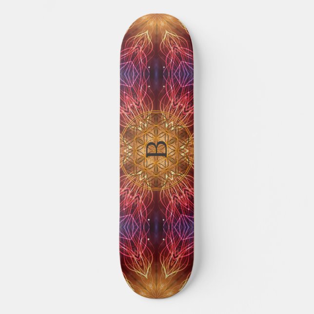 Blume des Lebens / Fraktal Personalisiert spiritue Skateboard (Vorderseite)