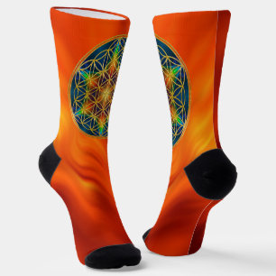 BLUME DES LEBENS - Fraktale Blüte 1 Socken