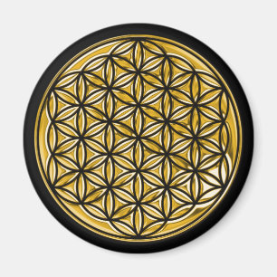 Blume des Lebens / full gold Magnet