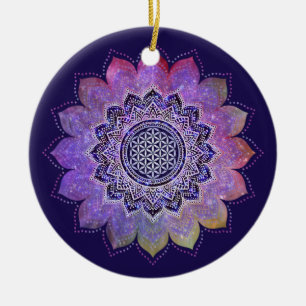 Blume des Lebens - Galaxie im Vintagen Stil 1 Keramik Ornament