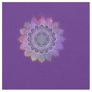 Blume des Lebens - Galaxie im Vintagen Stil 1 Stoff