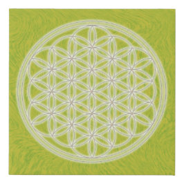 Blume des Lebens - Gelb - Künstlicher Leinwanddruck