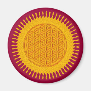 Blume des Lebens - gelb sonnig Magnet