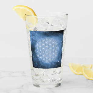 Blume des Lebens, geometrisch heilig, Chakra,zen Glas