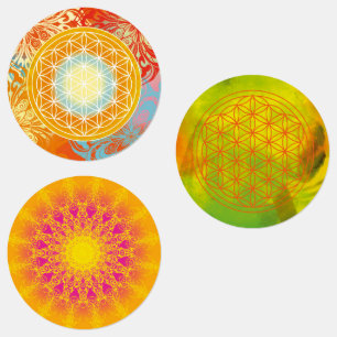 Blume des Lebens, geometrisch heilig, mandala,zen- Etiketten