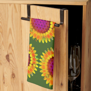 Blume des Lebens - geometrisches Blossom 4 Geschirrtuch