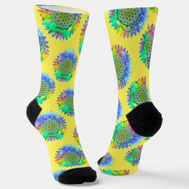 Blume des Lebens - geometrisches Blossom 4 Socken (Gewinkelt)
