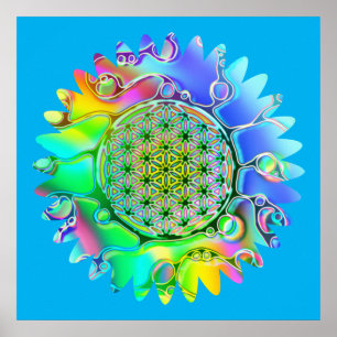 Blume des Lebens - geometrisches Blossom 5 Poster