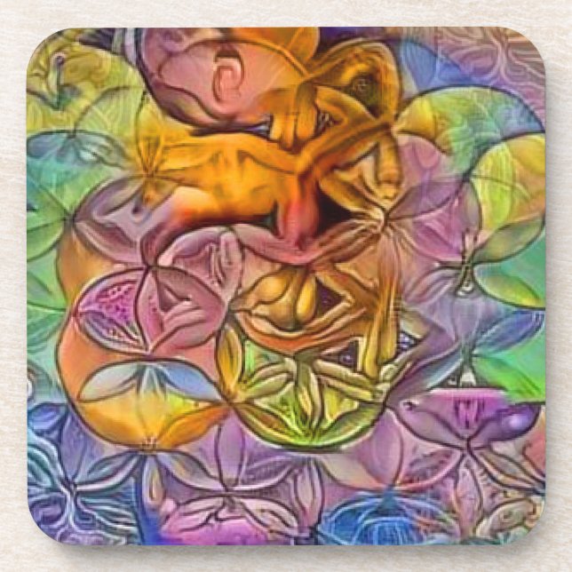 Blume des Lebens Getränkeuntersetzer (Vorderseite)