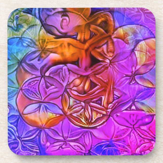 Blume des Lebens Getränkeuntersetzer (Vorderseite)