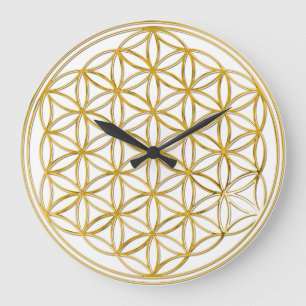 BLUME DES LEBENS - Gold/Blume DES Lebens Große Wanduhr