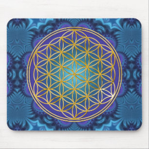 Blume des Lebens - Gold - Fraktal 1 Mousepad