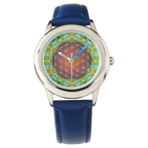 Blume des Lebens - Gold - Fraktal 2 Armbanduhr