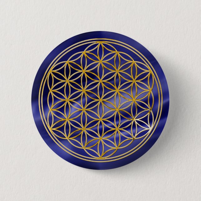 Blume des Lebens | Gold, klein Button (Vorderseite)