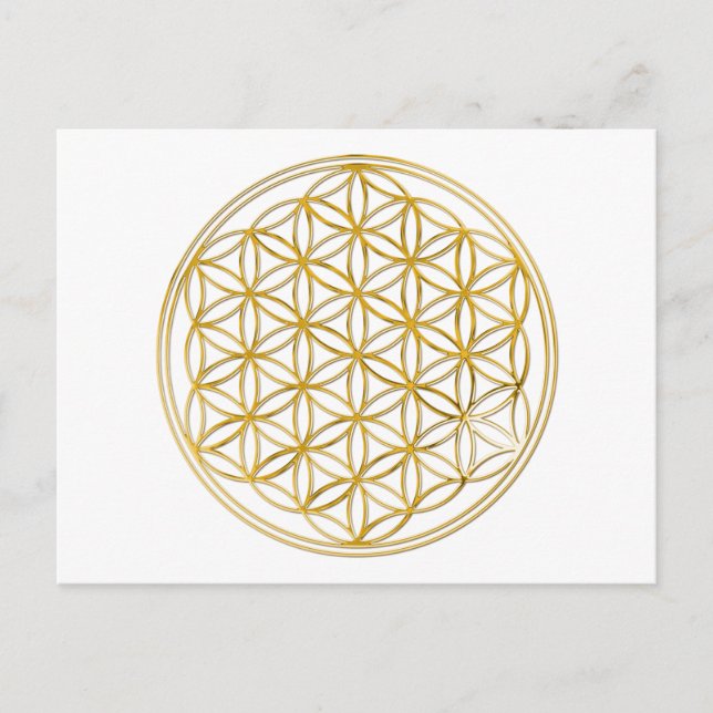 Blume des Lebens | Gold, klein Postkarte (Vorderseite)