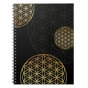 Blume des Lebens Gold Notizblock