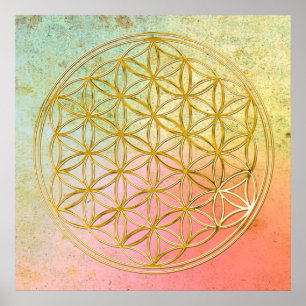 BLUME DES LEBENS - Gold Poster