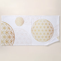 Blume des Lebens Gold Weiß