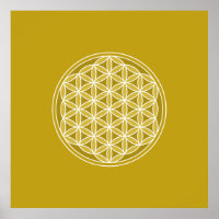 Blume des Lebens - Golds & White