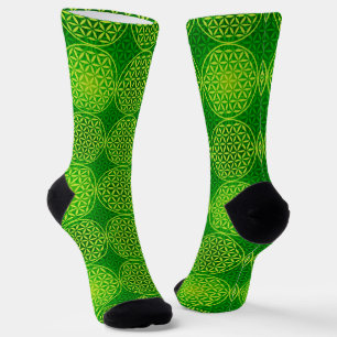 BLUME DES LEBENS - grünes Mischmuster Socken