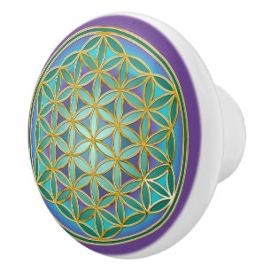 BLUME DES LEBENS - Heilige Geometrie Design 1 Keramikknauf