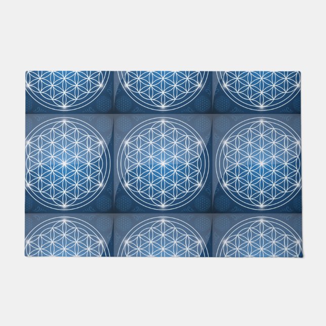 Blume des Lebens Heilige Geometrie formt Samen des Fußmatte (Vorderseite)