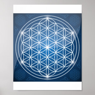 Blume des Lebens Heilige Geometrie formt Samen des Poster
