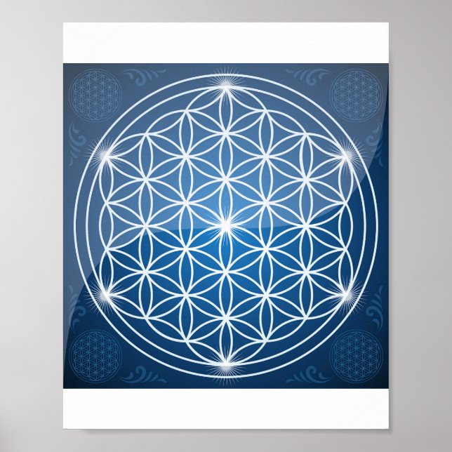 Blume des Lebens Heilige Geometrie formt Samen des Poster (Vorne)