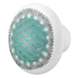 BLUME DES LEBENS - Heilige Geometrie Licht 2 Keramikknauf