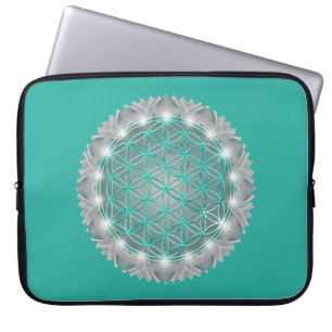 BLUME DES LEBENS - Heilige Geometrie Licht 2 Laptopschutzhülle