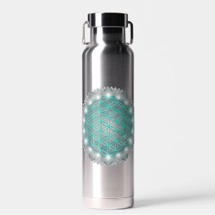BLUME DES LEBENS - Heilige Geometrie Licht 2 Trinkflasche